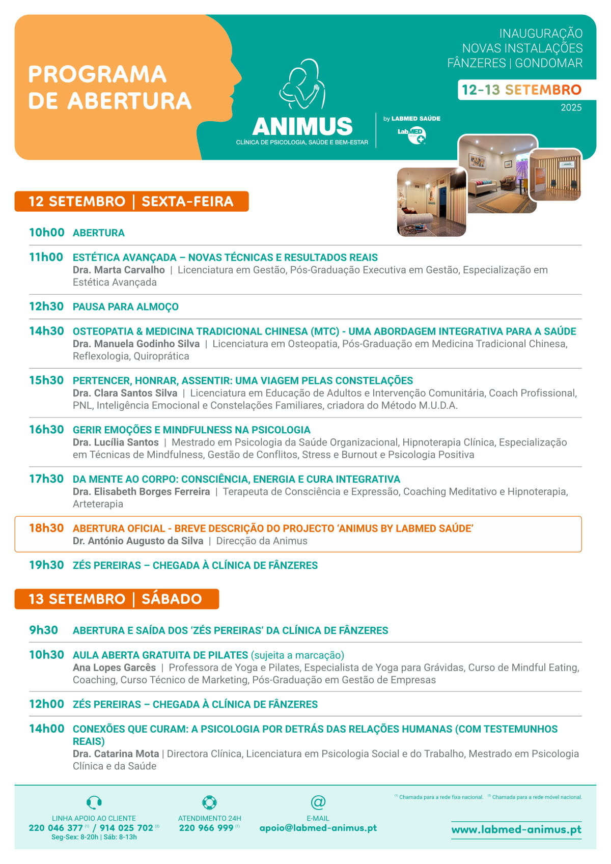 Imagem do Programa de Abertura relativo &agrave; Inaugura&ccedil;&atilde;o da Animus em F&acirc;nzeres, Gondomar, nos dias 12 e 13 de Setembro de 2025