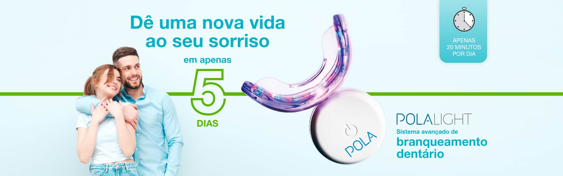 Branqueamento dentário Pola Light - Disfrute de um sorriso mais branco e confiante em 5 dias
