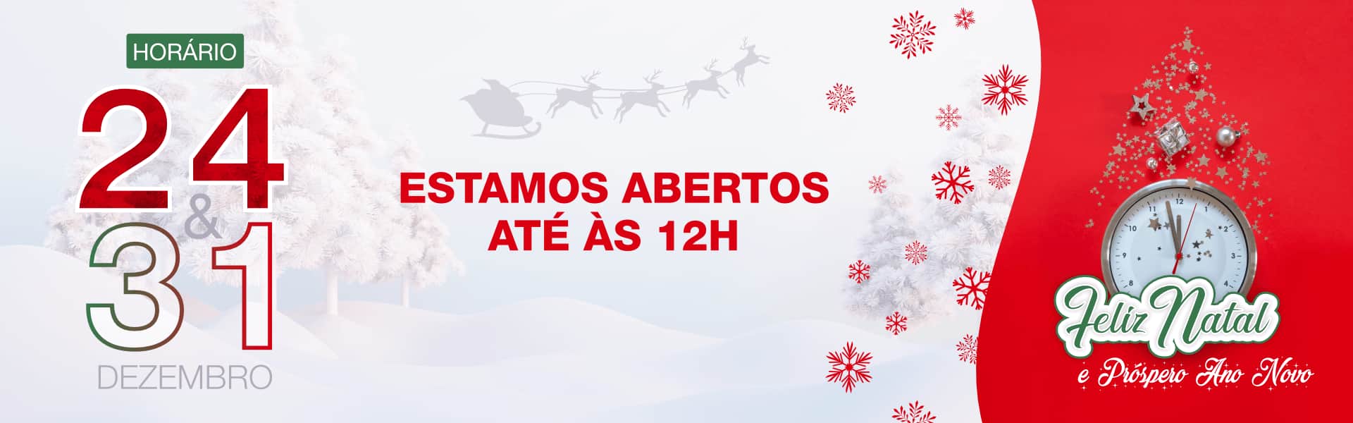 Horários Dezembro - véspera Natal e Fim de Ano